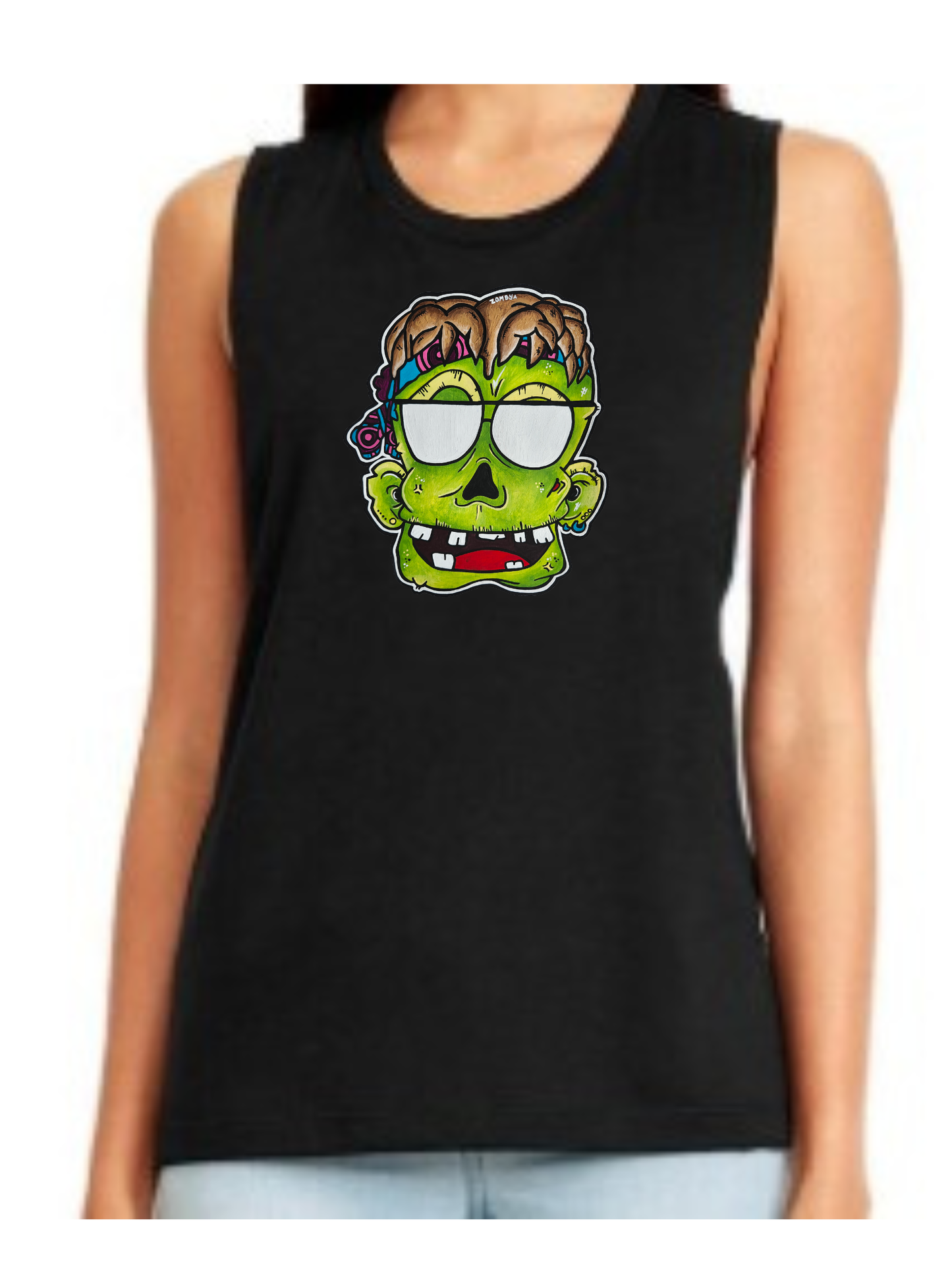 Camisole femme festival muscle Zombie lunette de soleil