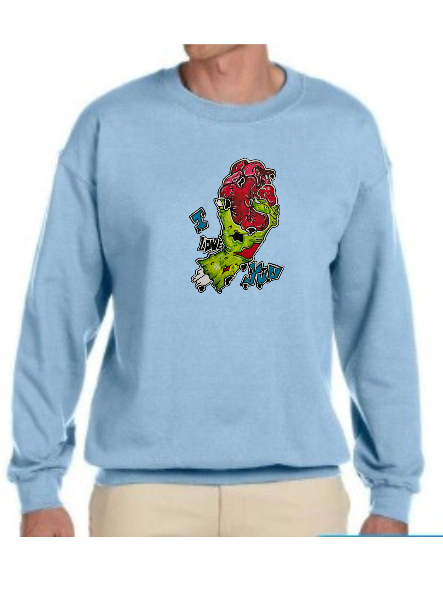 Crewneck Main zombie coeur I love you