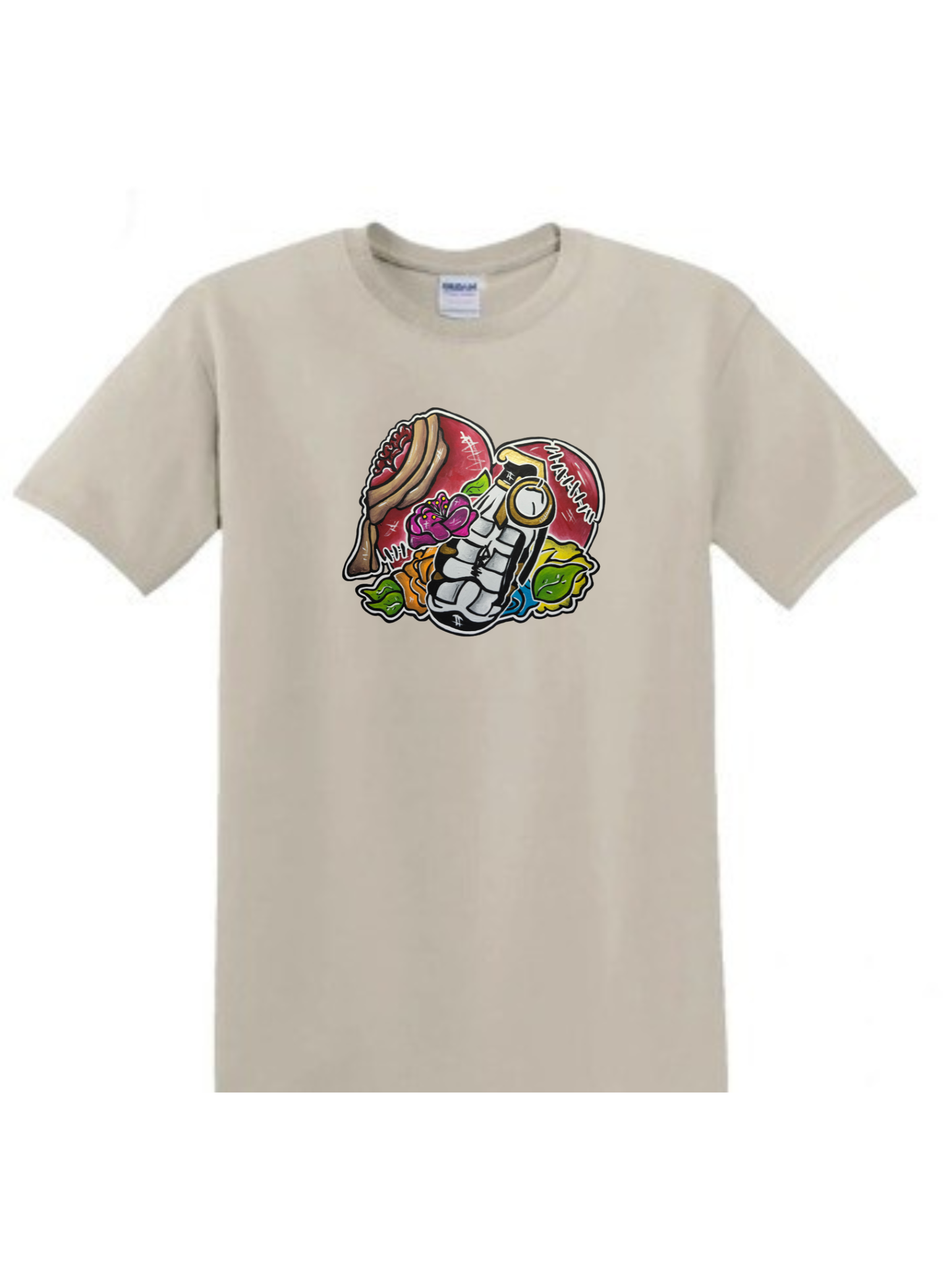 T-shirt Coeur grenade