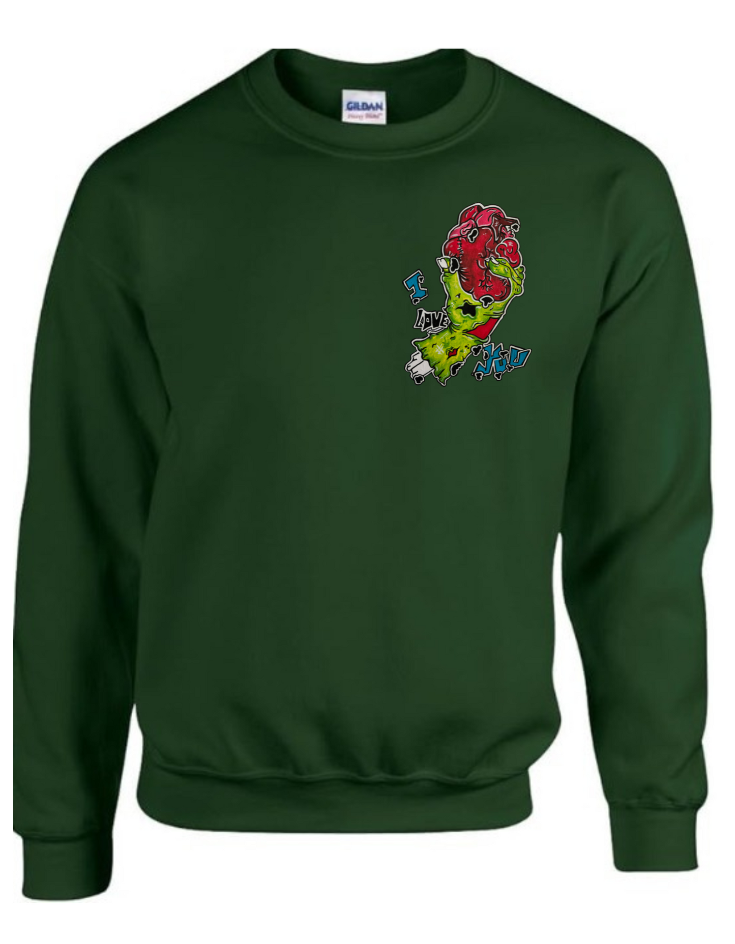 Crewneck main zombie coeur