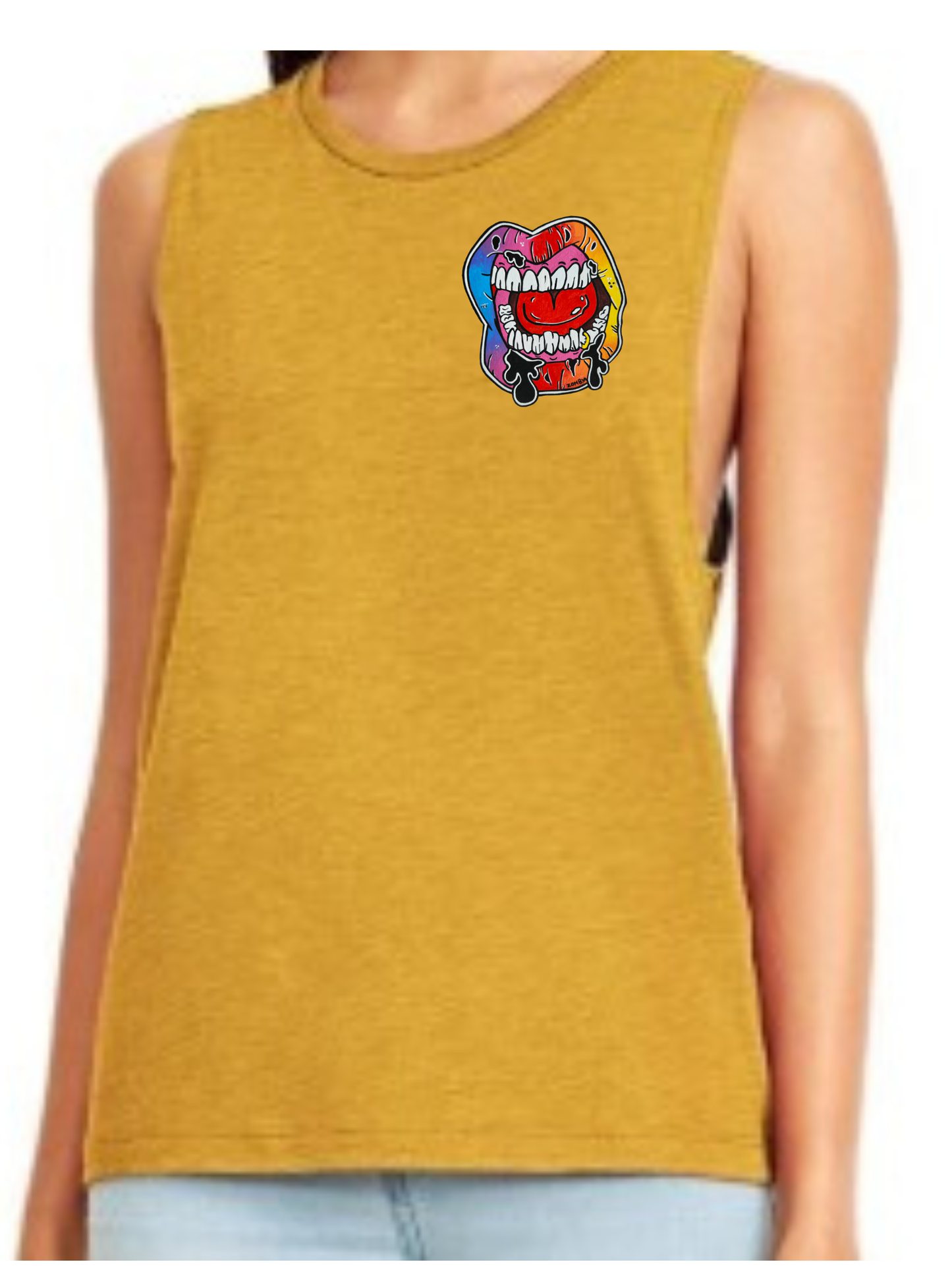 Camisole femme festival muscle Lèvre multicolore