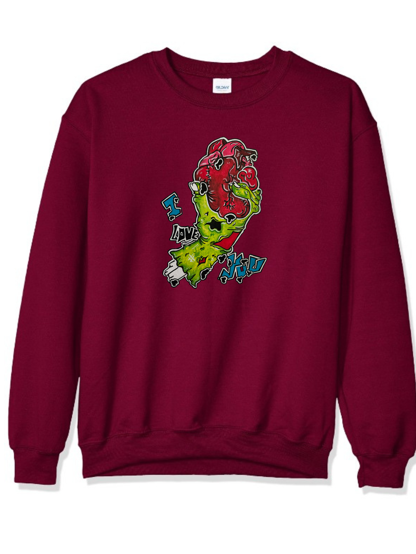 Crewneck Main zombie coeur I love you