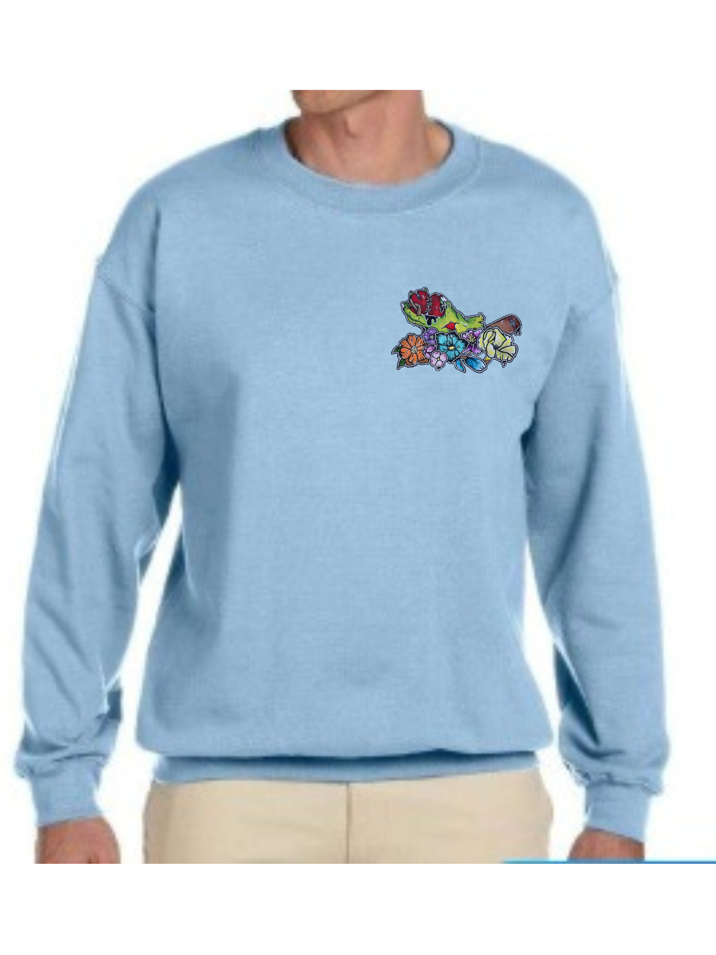 Crewneck Main zombie coeur fleur