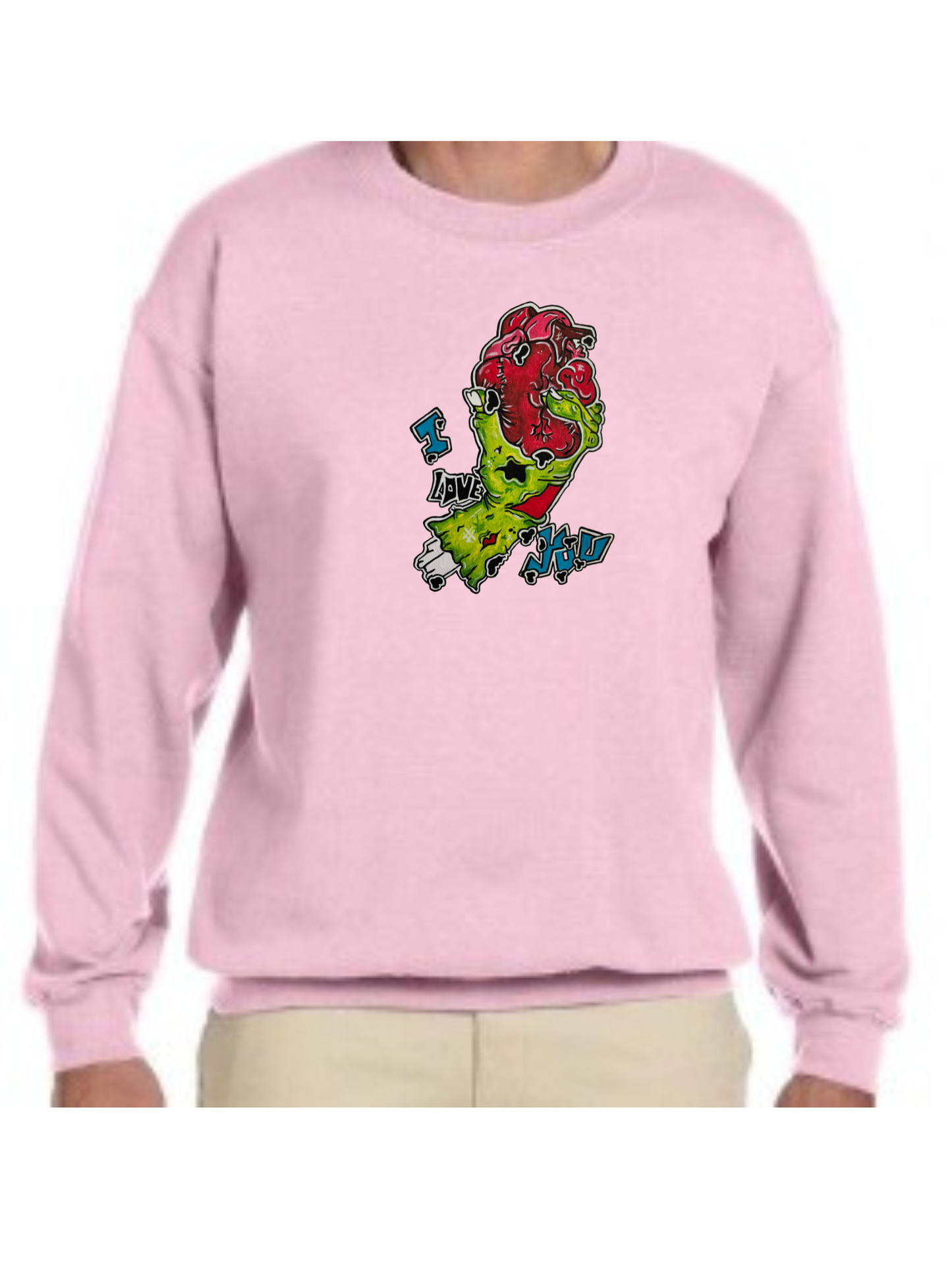 Crewneck Main zombie coeur I love you