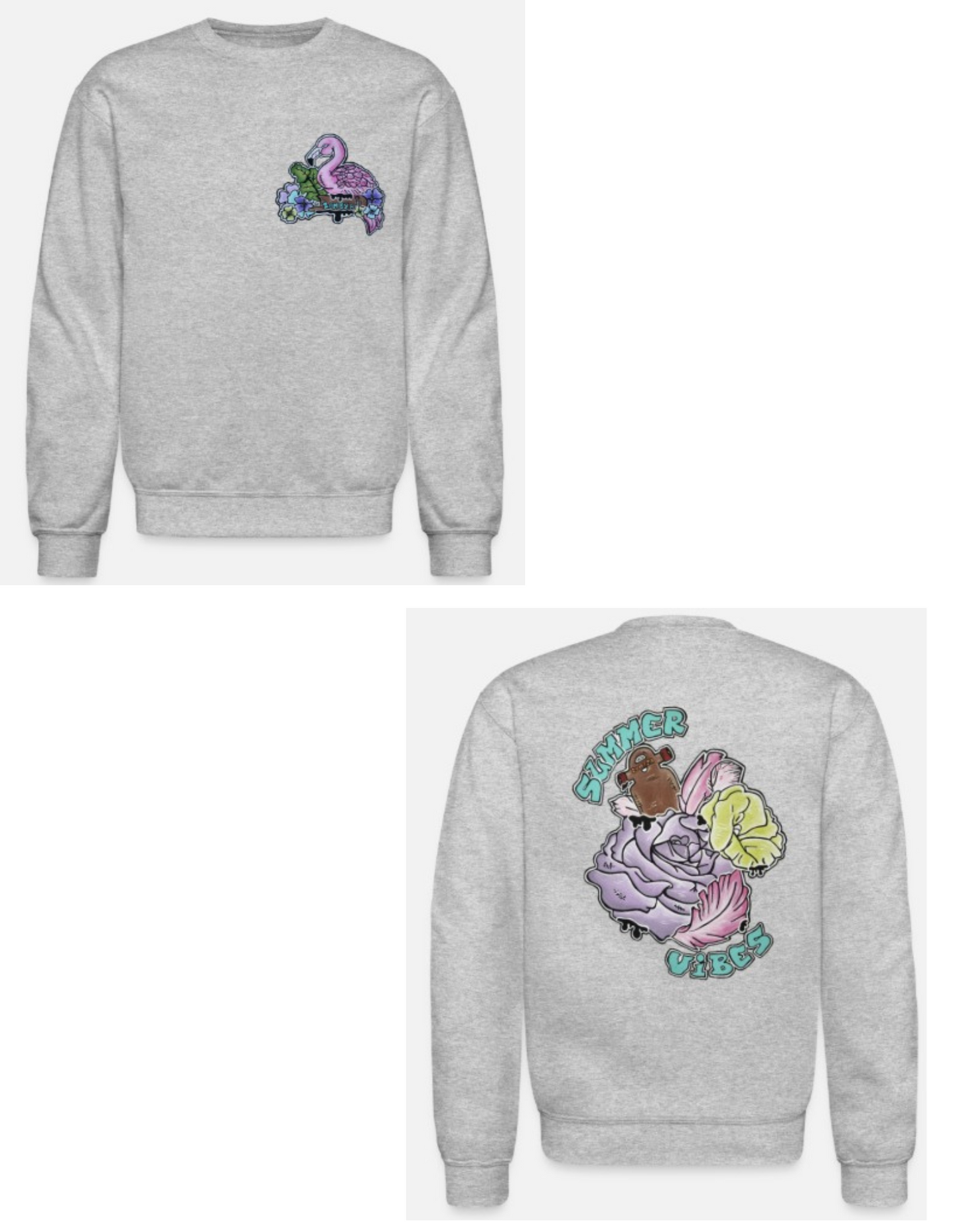 Crewneck combo enfant flamant rose