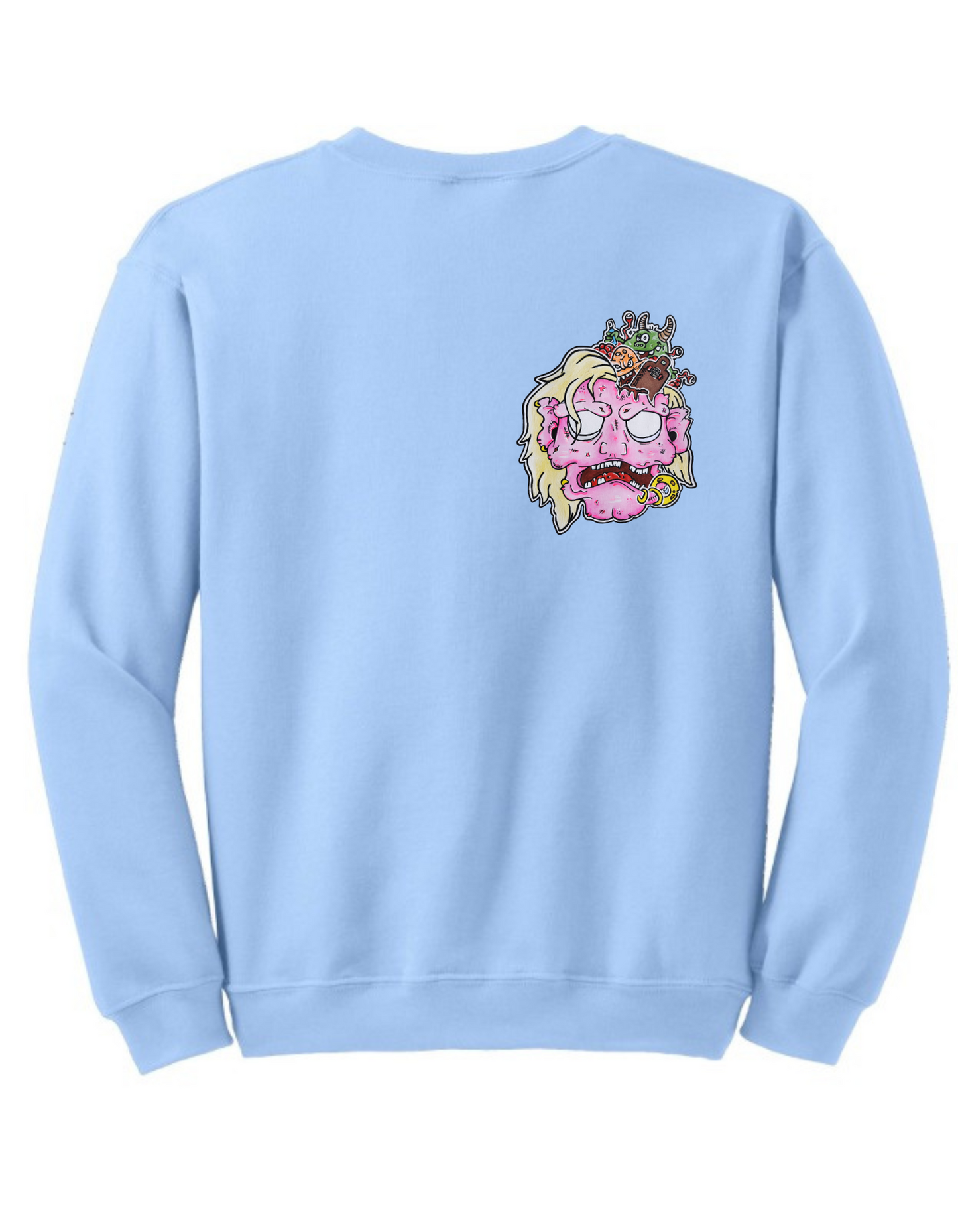 Crewneck tête de zombie rose