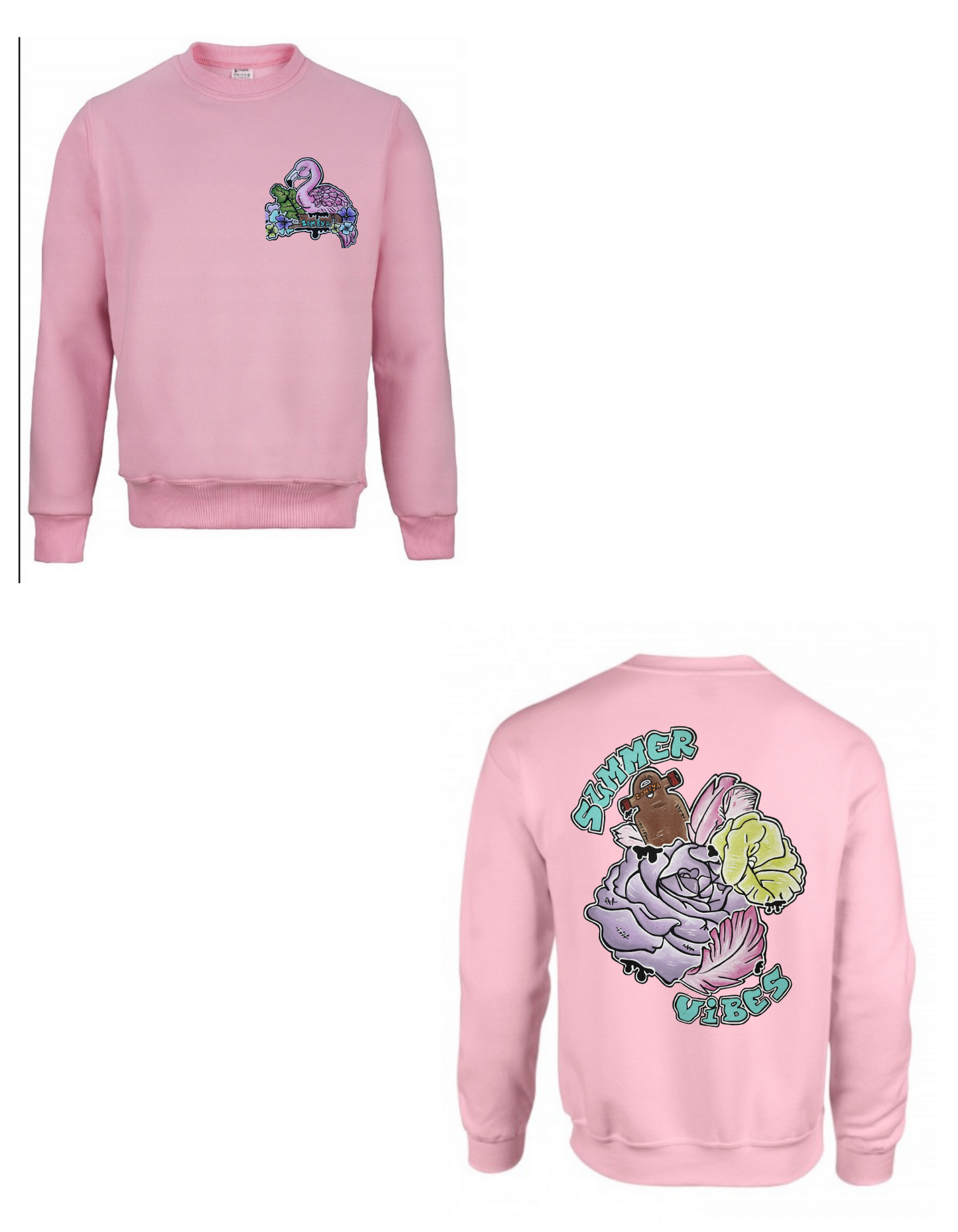 Crewneck combo flamant rose