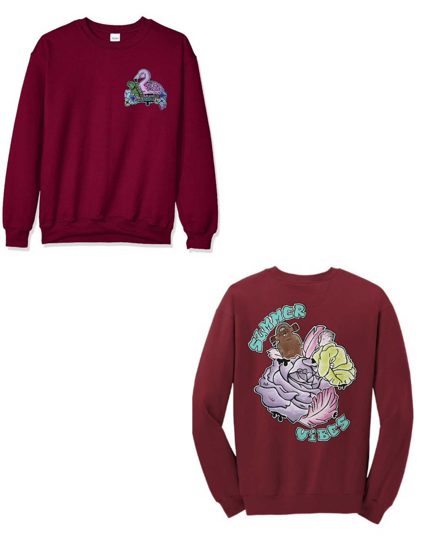 Crewneck combo flamant rose