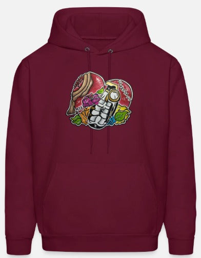 Hoodies enfant Coeur grenade