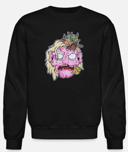 Crewneck tête de zombie rose