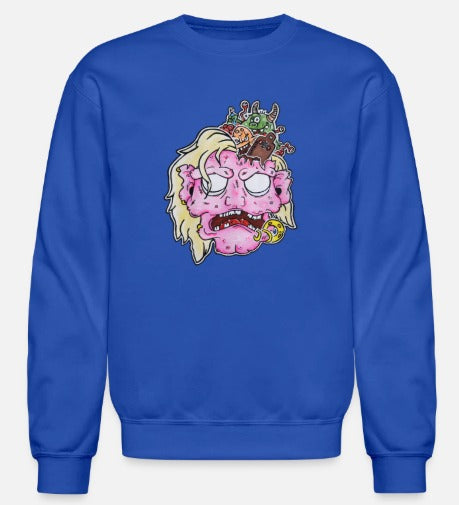 Crewneck tête de zombie rose