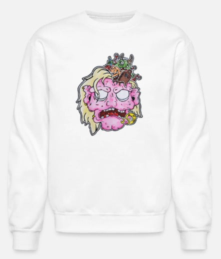 Crewneck enfant tête de zombie rose