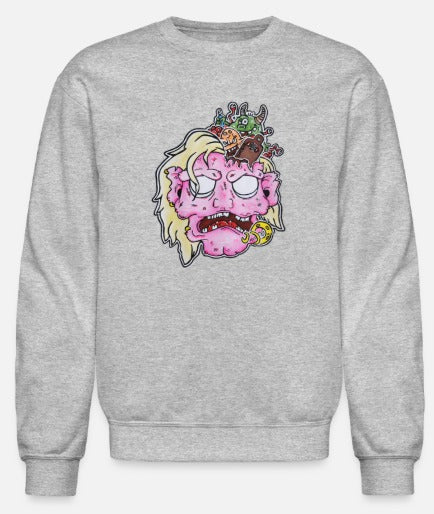 Crewneck tête de zombie rose