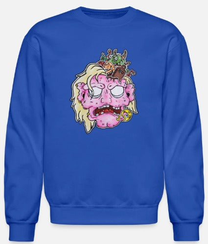 Crewneck enfant tête de zombie rose
