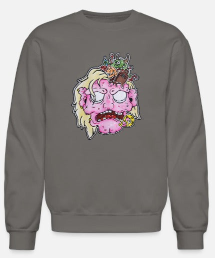Crewneck enfant tête de zombie rose