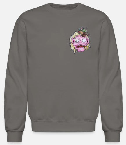 Crewneck enfant tête zombie rose