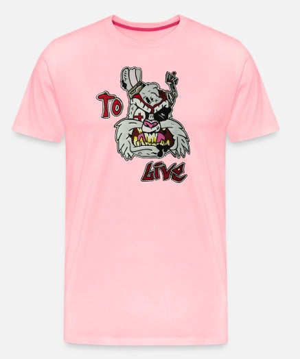 T-shirt lapin  avec design to live