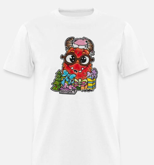 T-shirt enfant monstre rouge noël