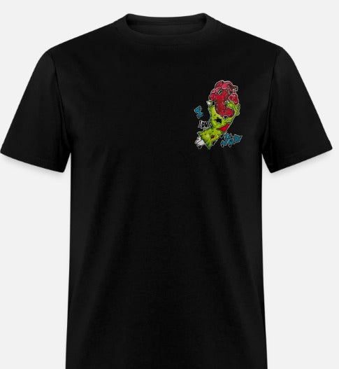 T-shirt main de zombie coeur