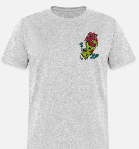 T-shirt main de zombie coeur