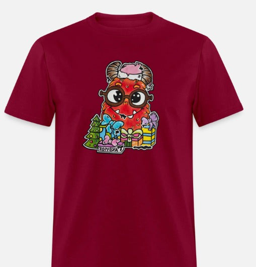 T-shirt enfant monstre rouge noël