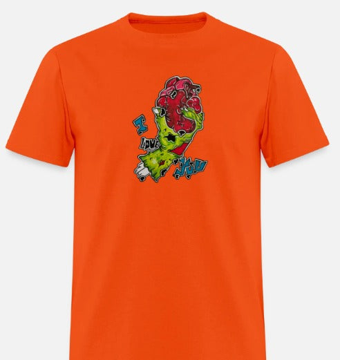 T-shirt Main zombie coeur I love you