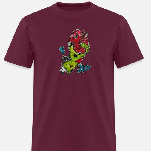 T-shirt Main zombie coeur I love you