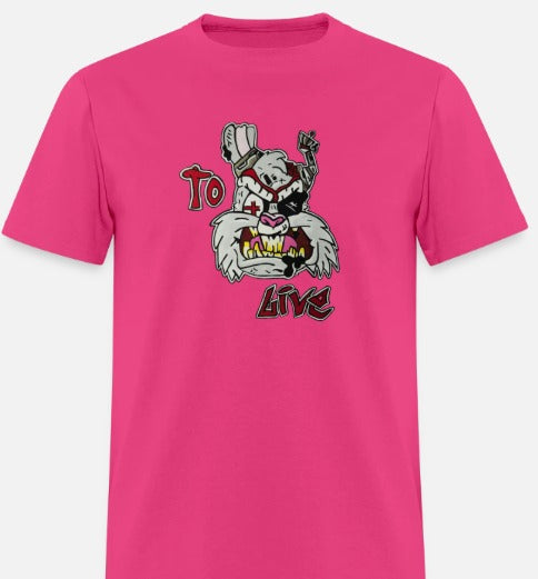 T-shirt lapin  avec design to live