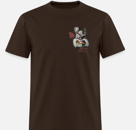 T-shirt lapin avec design to live