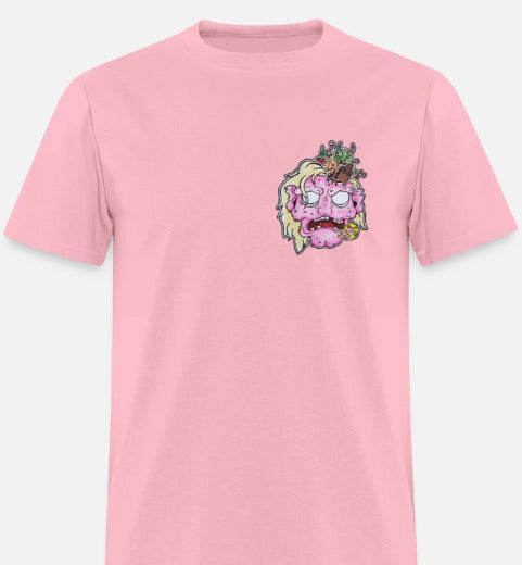 T-shirt Tête de zombie rose