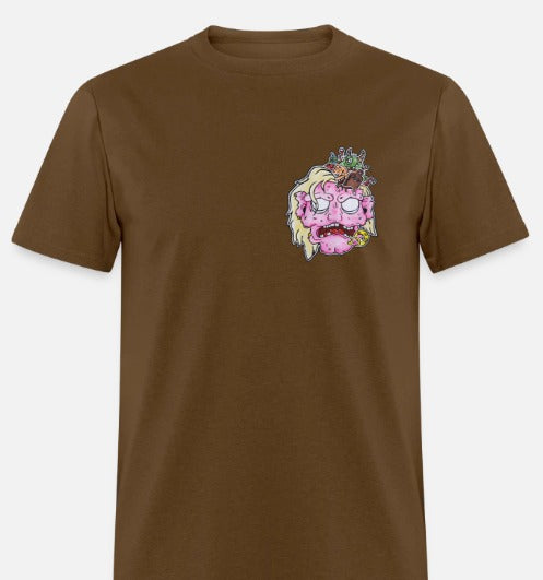 T-shirt Tête de zombie rose