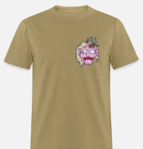 T-shirt Tête de zombie rose