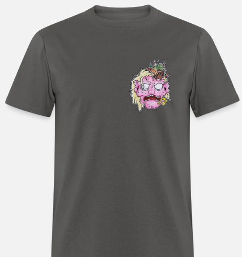 T-shirt Tête de zombie rose