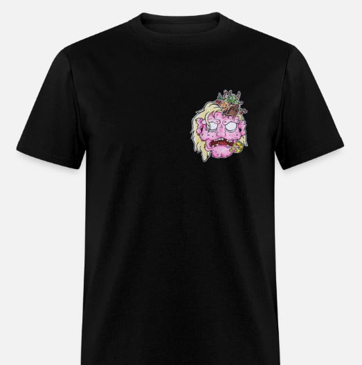 T-shirt Tête de zombie rose