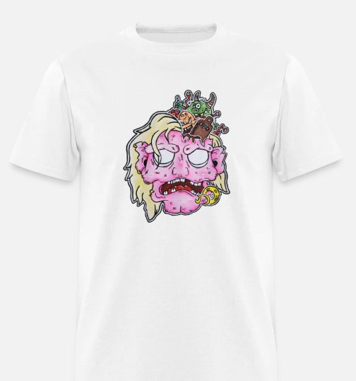 T-shirt tete de zombie rose