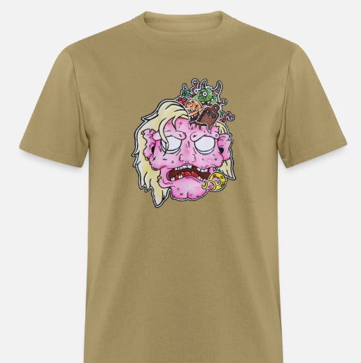 T-shirt tete de zombie rose