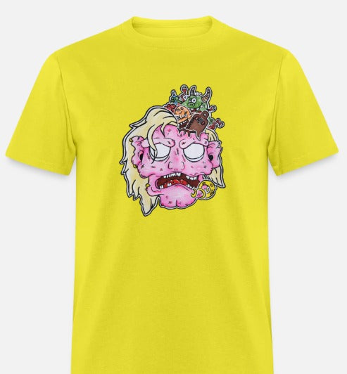 T-shirt tete de zombie rose