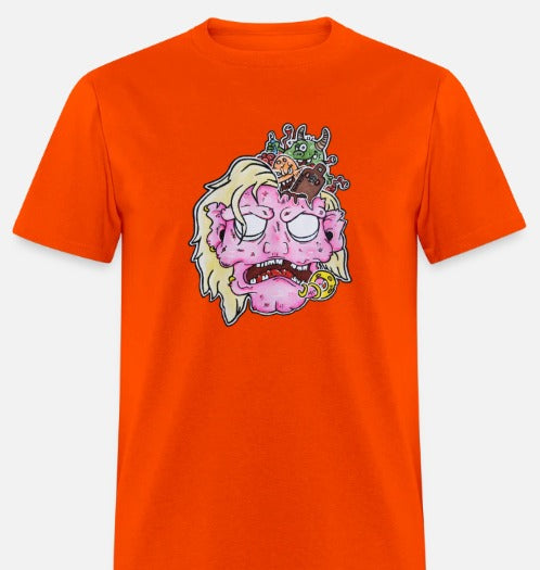 T-shirt tete de zombie rose