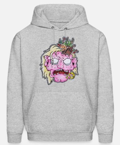 Hoodies enfant tête de zombie rose