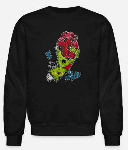 Crewneck enfant Main zombie coeur I love you