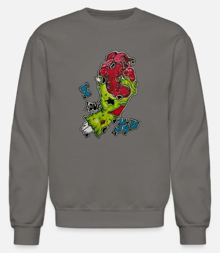 Crewneck enfant Main zombie coeur I love you