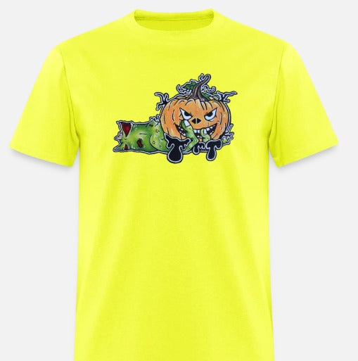 T-shirt Main zombie citrouille