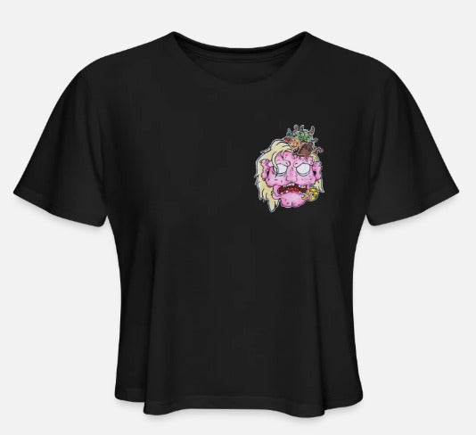 Crop top tête de zombie rose