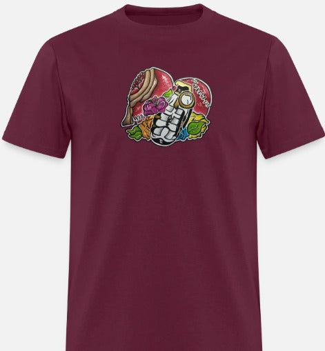 T-shirt Coeur grenade