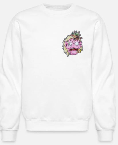 Crewneck tête de zombie rose