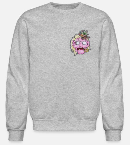 Crewneck tête de zombie rose