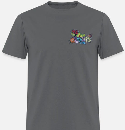 T-shirt main zombie coeur fleur