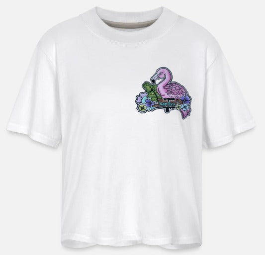 Crop top flamant rose