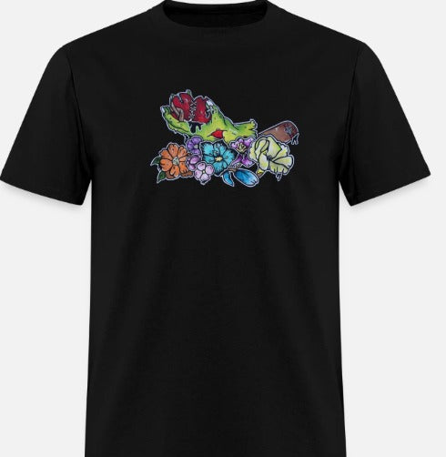 T-shirt Main zombie coeur fleur