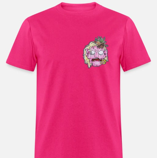 T-shirt enfant tête de zombie rose